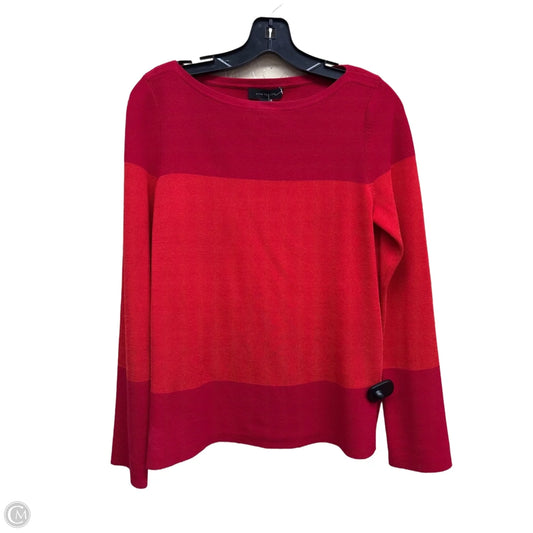 Top Long Sleeve By Ann Taylor In Orange & Red, Size: S