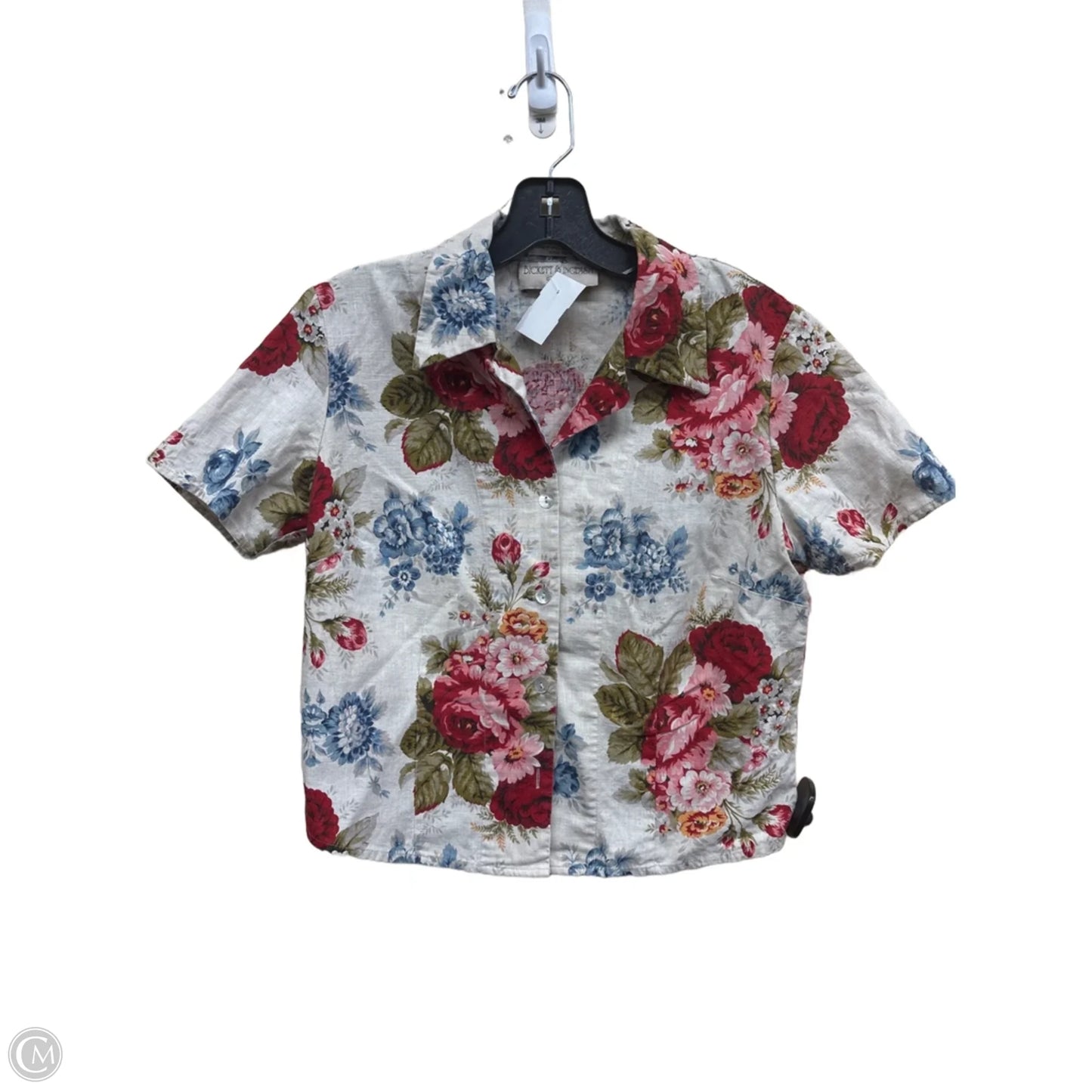 Top Short Sleeve By Clothes Mentor In Floral Print, Size: 8