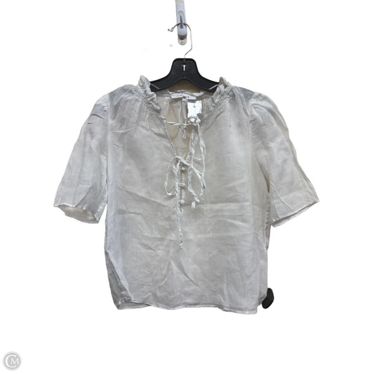 Top Short Sleeve By Frame In White, Size: S