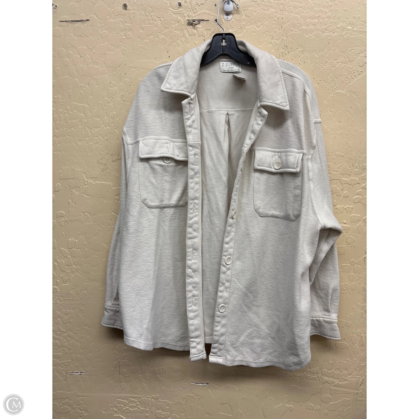 Jacket Shirt By Z Supply In Cream, Size: L