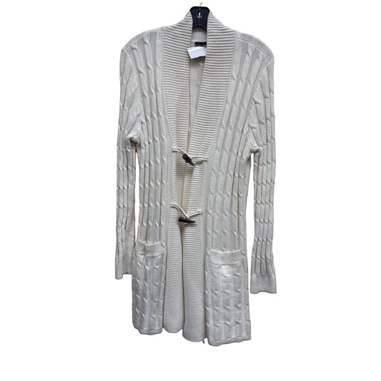 Sweater Cardigan By Talbots In Cream, Size: M