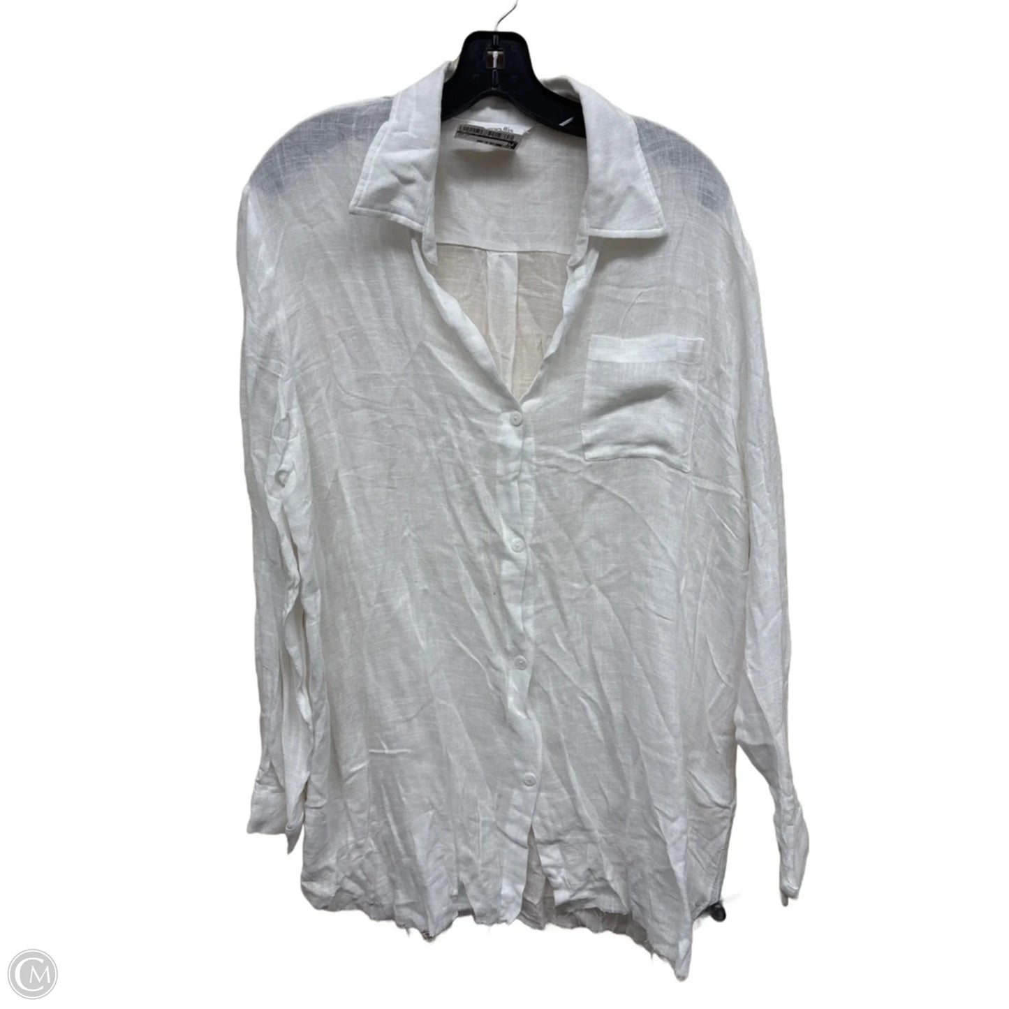 Top Long Sleeve By Amaryllis In White, Size: L
