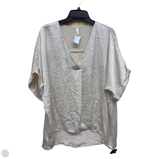 Top Short Sleeve By Glam In Cream, Size: M