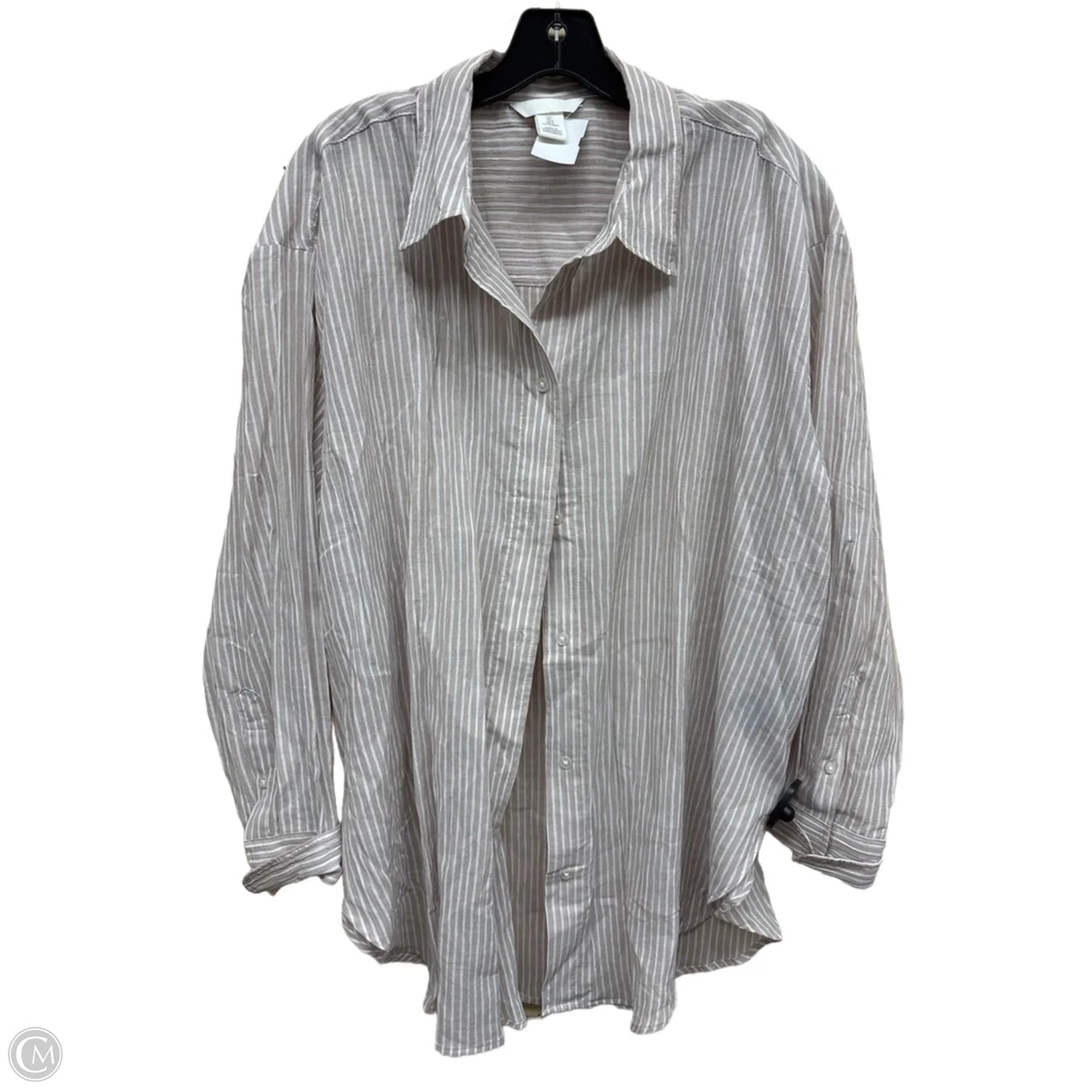 Top Long Sleeve By H&m In Striped Pattern, Size: L