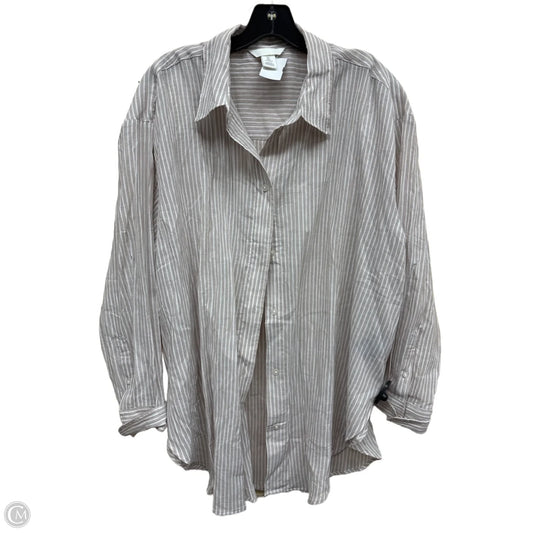 Top Long Sleeve By H&m In Striped Pattern, Size: L