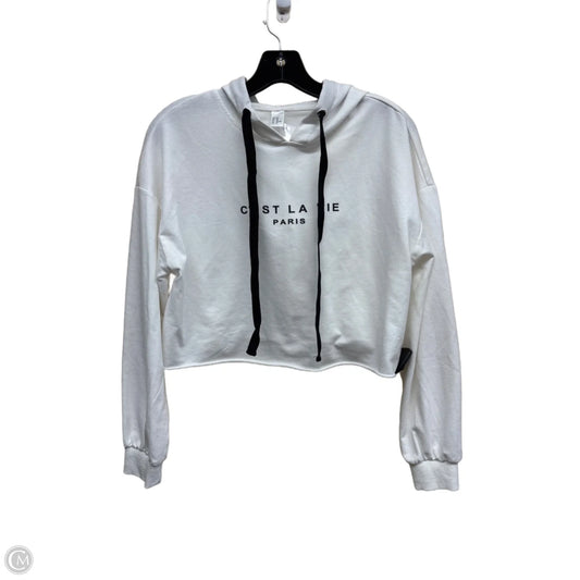 Athletic Top Long Sleeve Hoodie By Clothes Mentor In White, Size: Xs