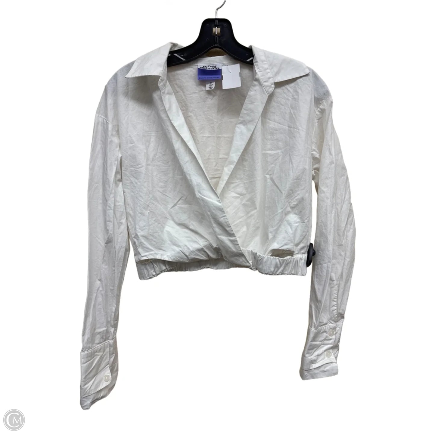 Top Long Sleeve By Clothes Mentor In White, Size: M