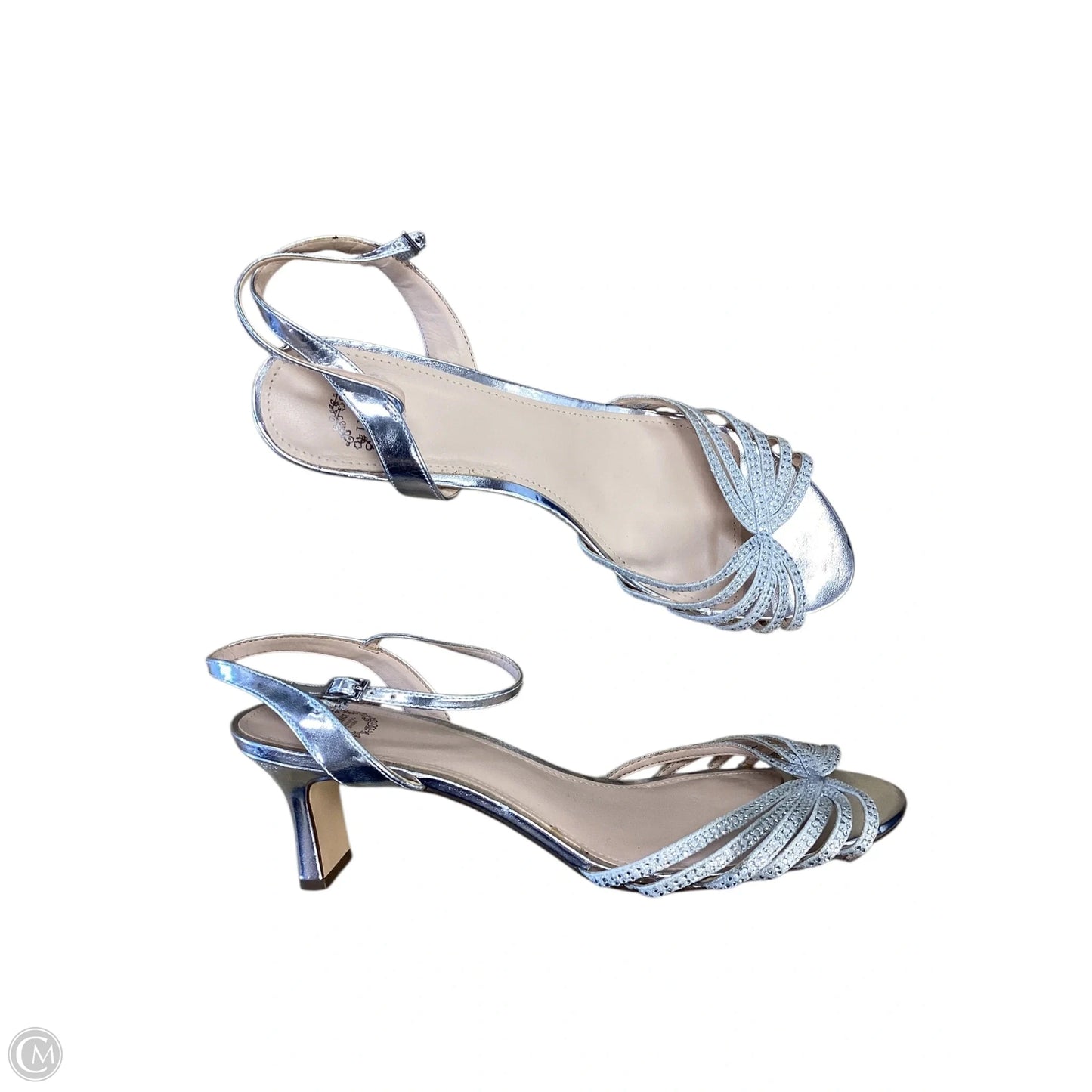 Shoes Heels Kitten By Clothes Mentor In Silver, Size: 10