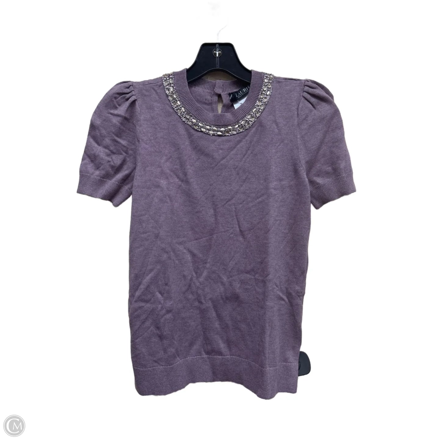 Top Short Sleeve By Lauren By Ralph Lauren In Purple, Size: Xs