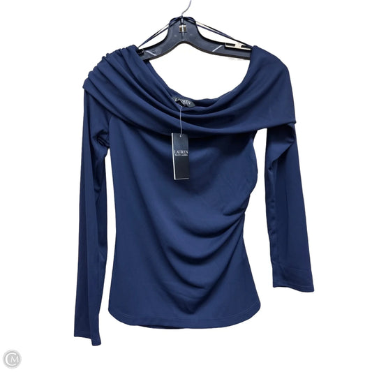 Top Long Sleeve By Lauren By Ralph Lauren In Navy, Size: M