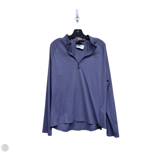 Athletic Top Long Sleeve Collar By The North Face In Purple, Size: L