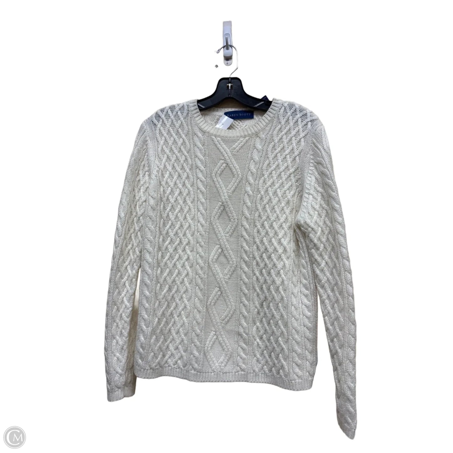 Sweater By Karen Scott In Cream, Size: Xl