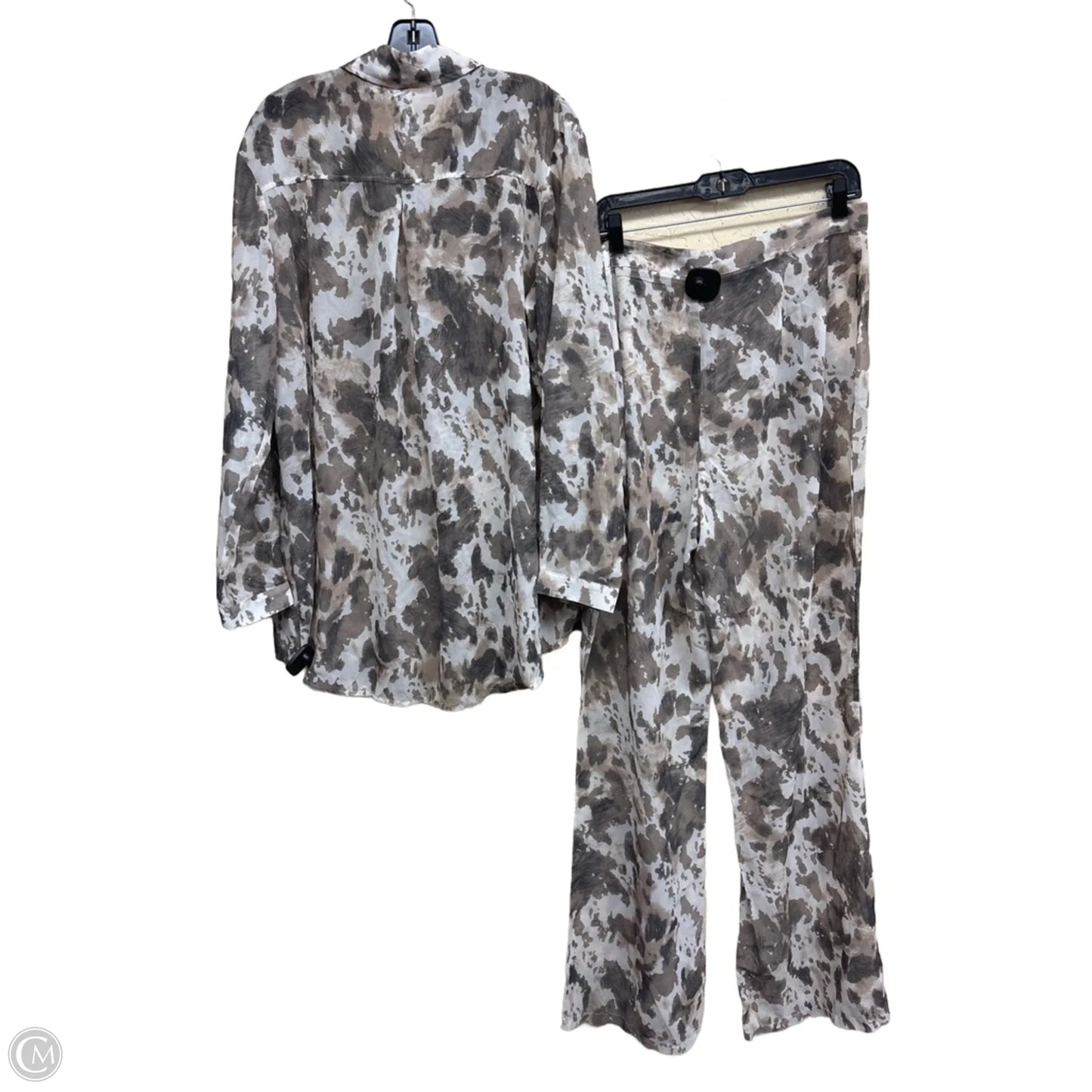 Pants Set 2pc By Pretty Little Thing In Brown & Cream, Size: 12