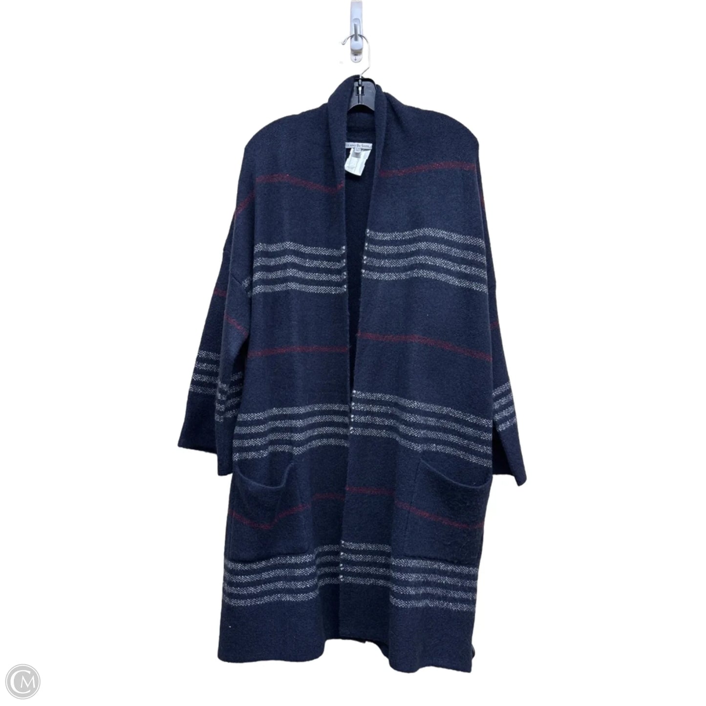 Sweater Cardigan By Clothes Mentor In Blue & Red & White, Size: M
