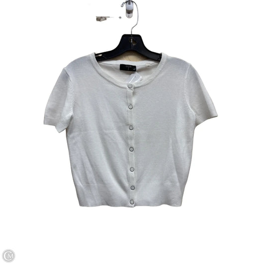 Top Short Sleeve By Tahari By Arthur Levine In White, Size: Xs
