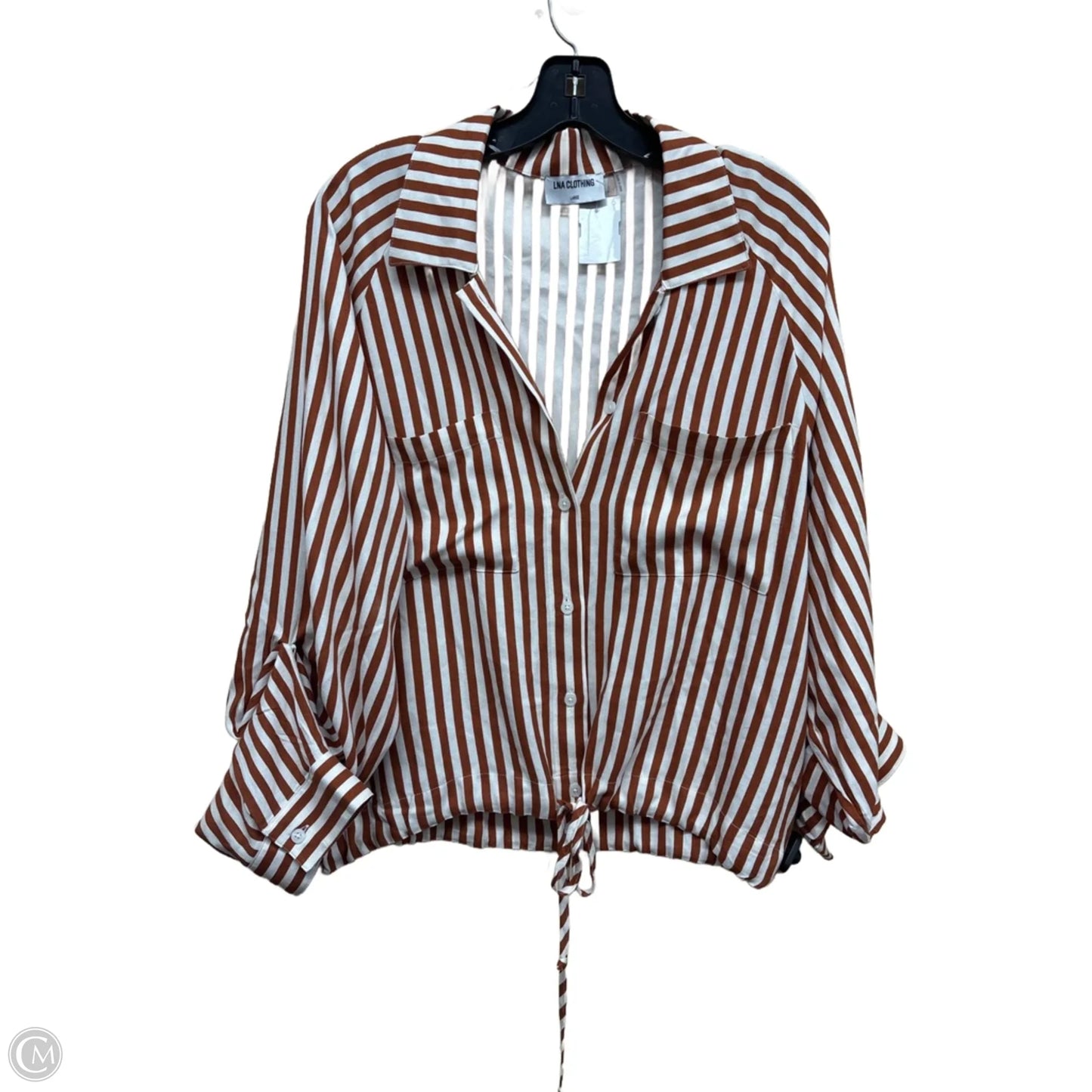 Top Long Sleeve By Clothes Mentor In Striped Pattern, Size: L