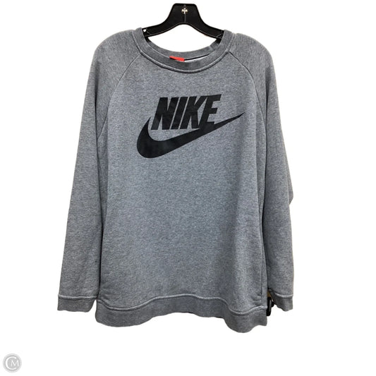 Athletic Sweatshirt Crewneck By Nike In Grey, Size: Xl