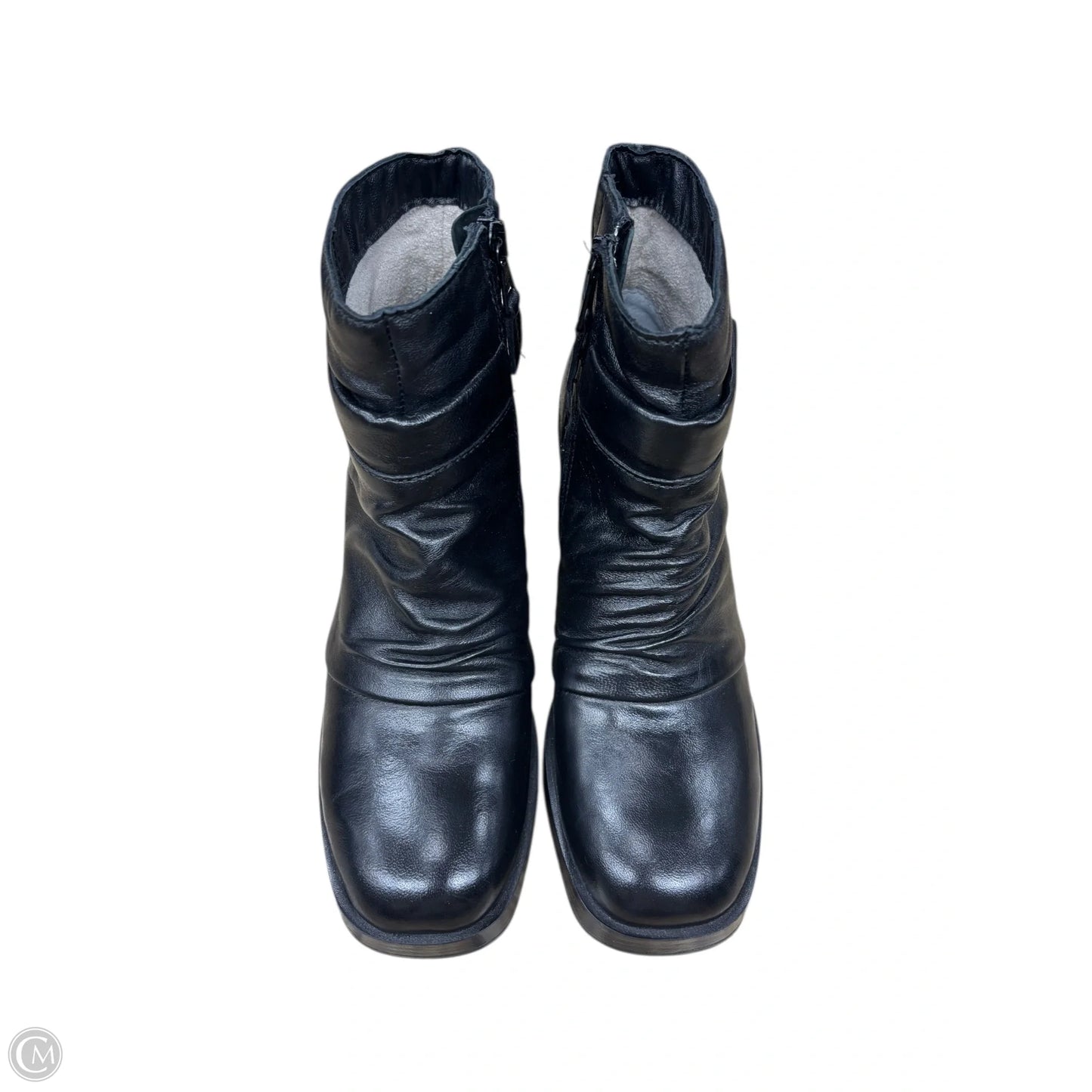 Boots Ankle Heels By Clothes Mentor In Black, Size: 6.5