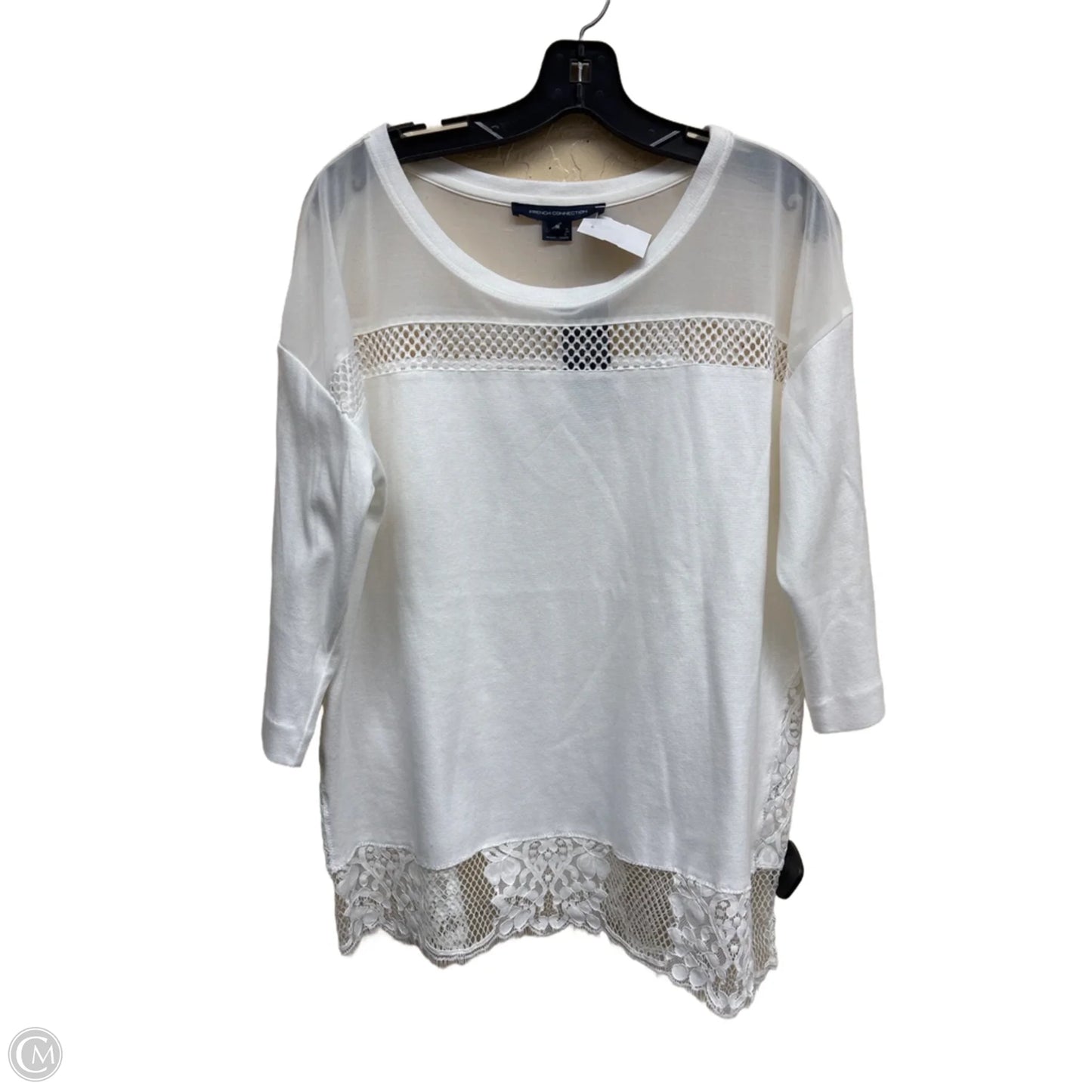 Top Long Sleeve By French Connection In White, Size: M