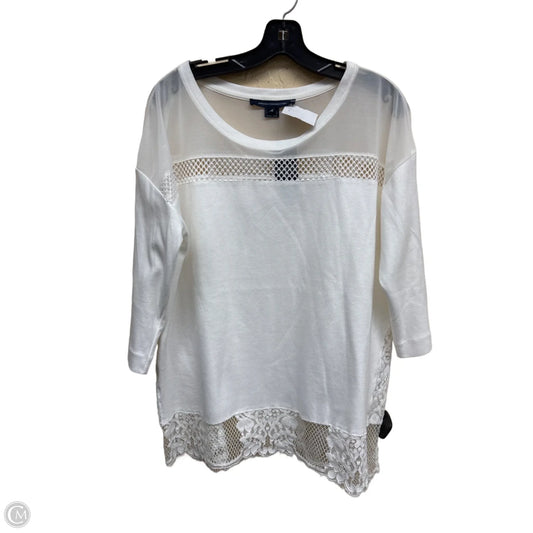 Top Long Sleeve By French Connection In White, Size: M