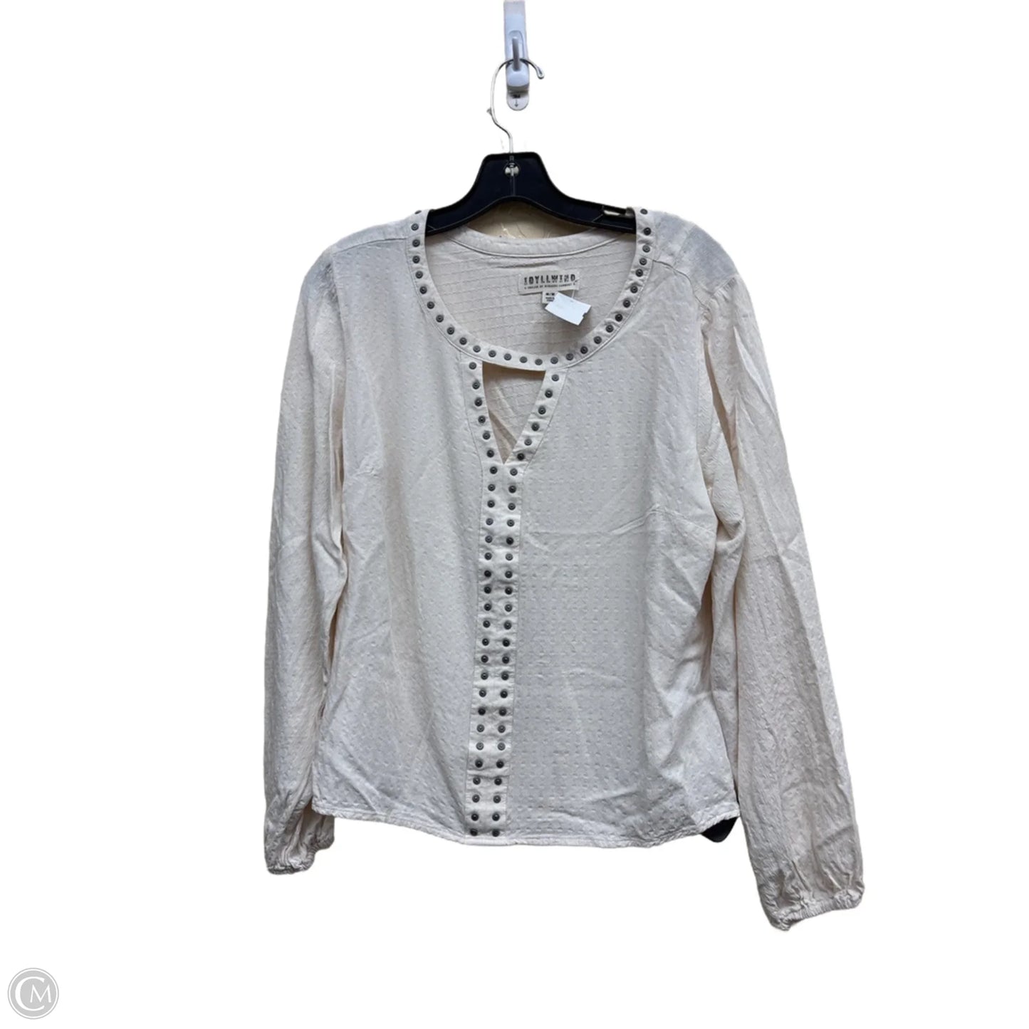 Top Long Sleeve By Clothes Mentor In Cream, Size: M