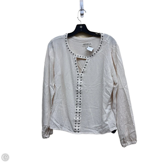 Top Long Sleeve By Clothes Mentor In Cream, Size: M