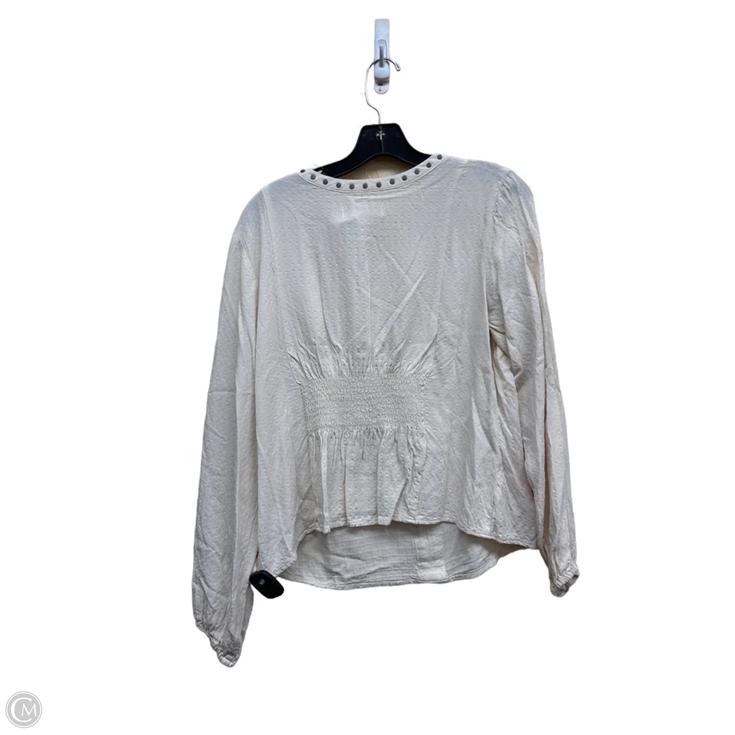 Top Long Sleeve By Clothes Mentor In Cream, Size: M