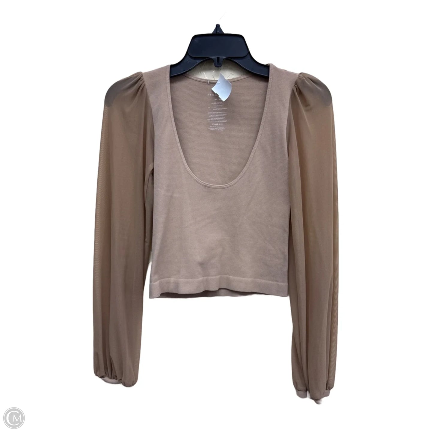 Top Long Sleeve By Free People In Tan, Size: M
