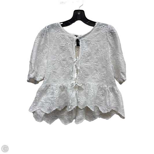 Top Short Sleeve By Clothes Mentor In White, Size: L