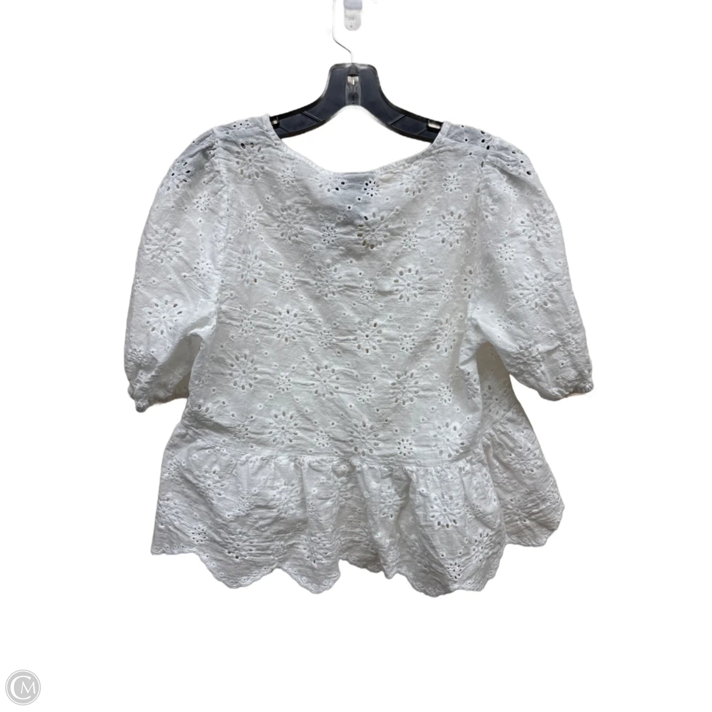 Top Short Sleeve By Clothes Mentor In White, Size: L