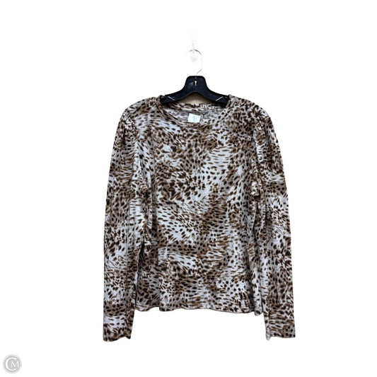 Top Long Sleeve By Loft In Animal Print, Size: L