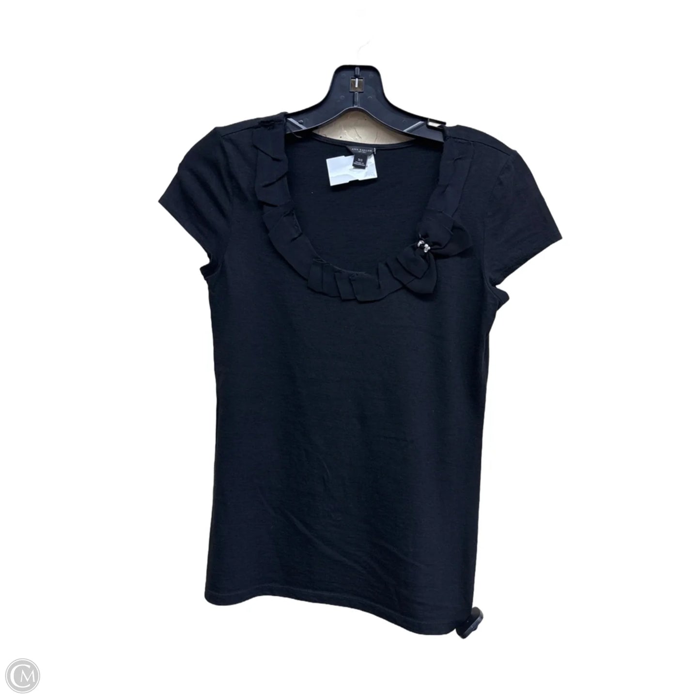 Top Short Sleeve By Ann Taylor In Black, Size: Xxl