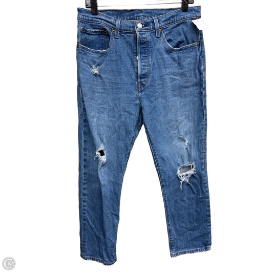 Jeans Straight By Levis In Blue Denim, Size: 12