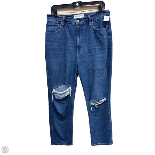Jeans Straight By Abercrombie And Fitch In Blue Denim, Size: 12
