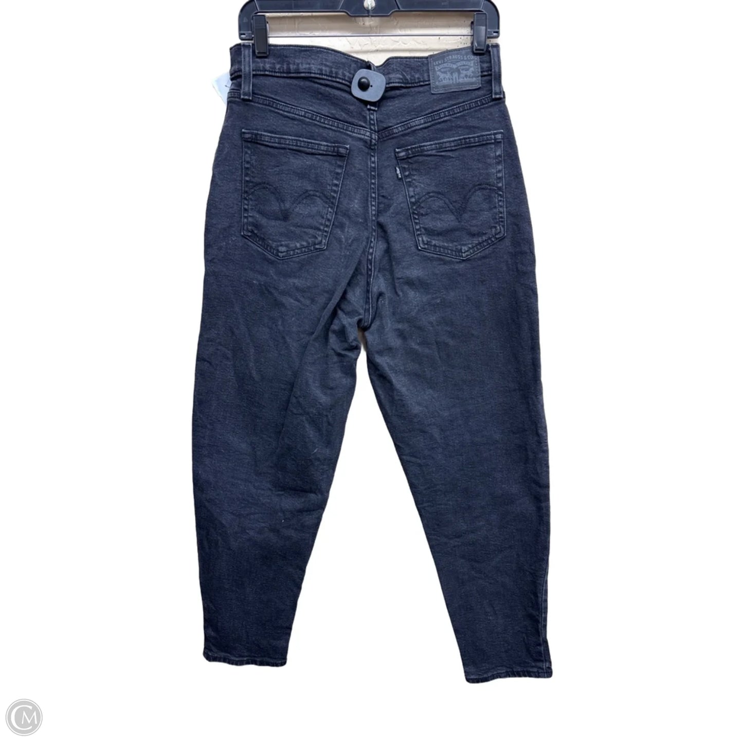 Jeans Straight By Levis In Black Denim, Size: 10