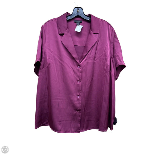 Top Short Sleeve By Halogen In Purple, Size: 1x