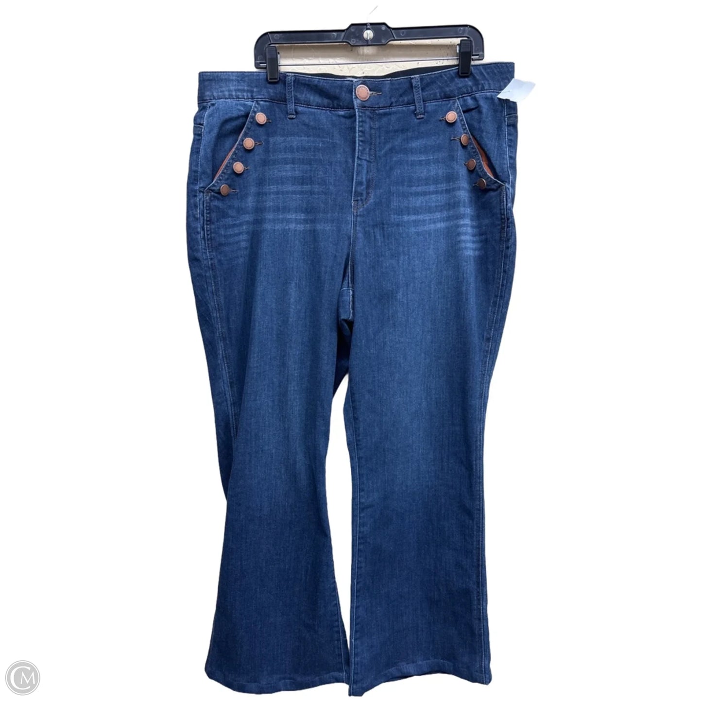 Jeans Straight By Wit & Wisdom In Blue Denim, Size: 20