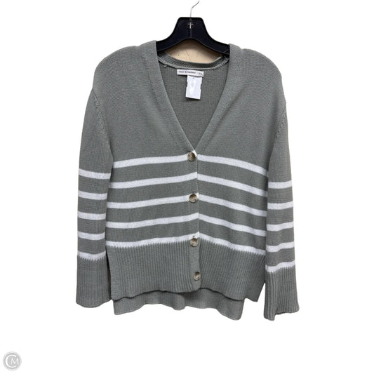 Sweater Cardigan By Clothes Mentor In Green & White, Size: Xs