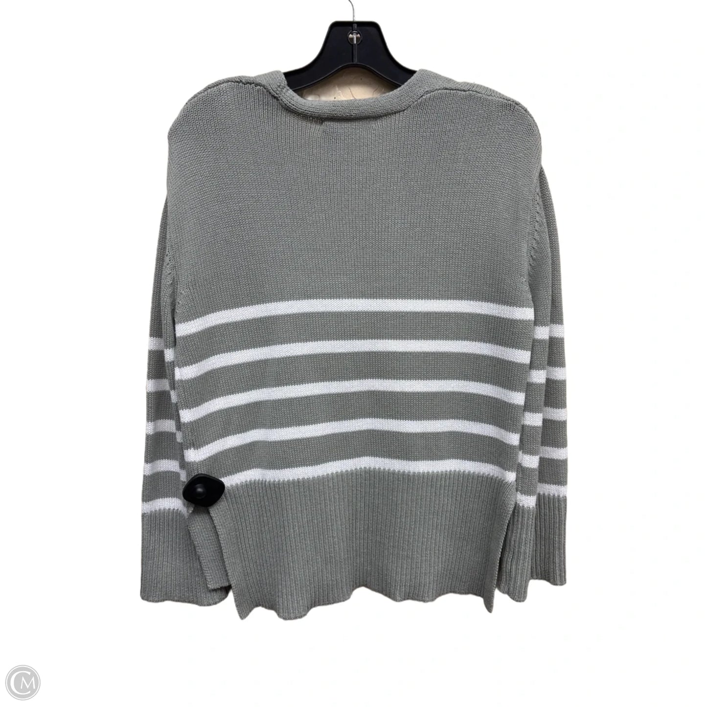 Sweater Cardigan By Clothes Mentor In Green & White, Size: Xs