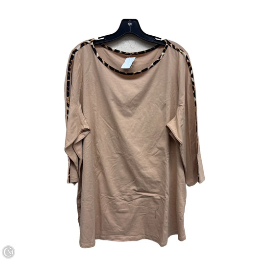 Top Long Sleeve By Belle By Kim Gravel In Tan, Size: 1x