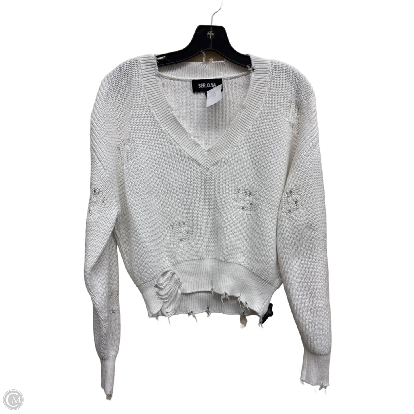 Sweater By Clothes Mentor In White, Size: S