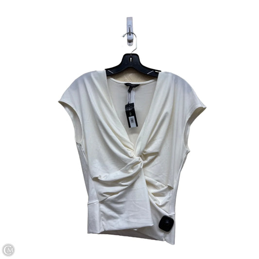 Top Short Sleeve By Banana Republic In Cream, Size: M