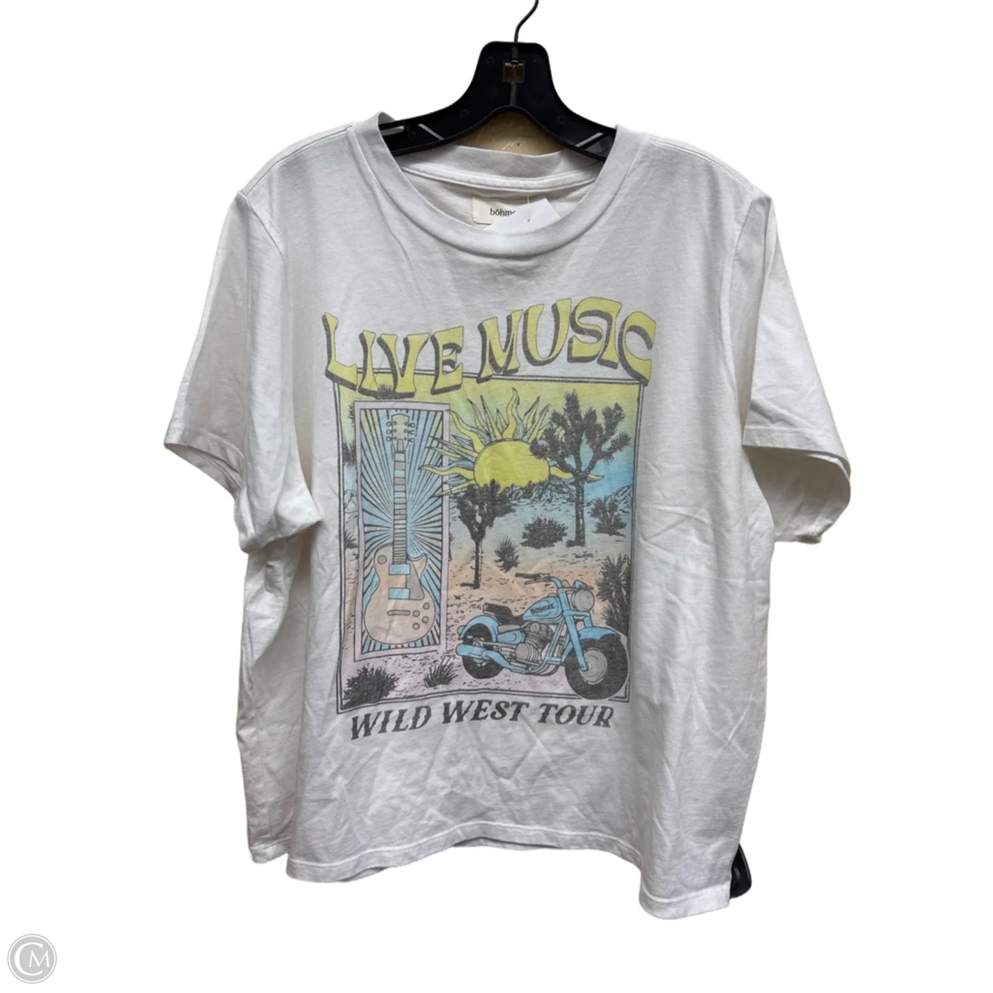 Top Short Sleeve By Bohme In White, Size: Xl