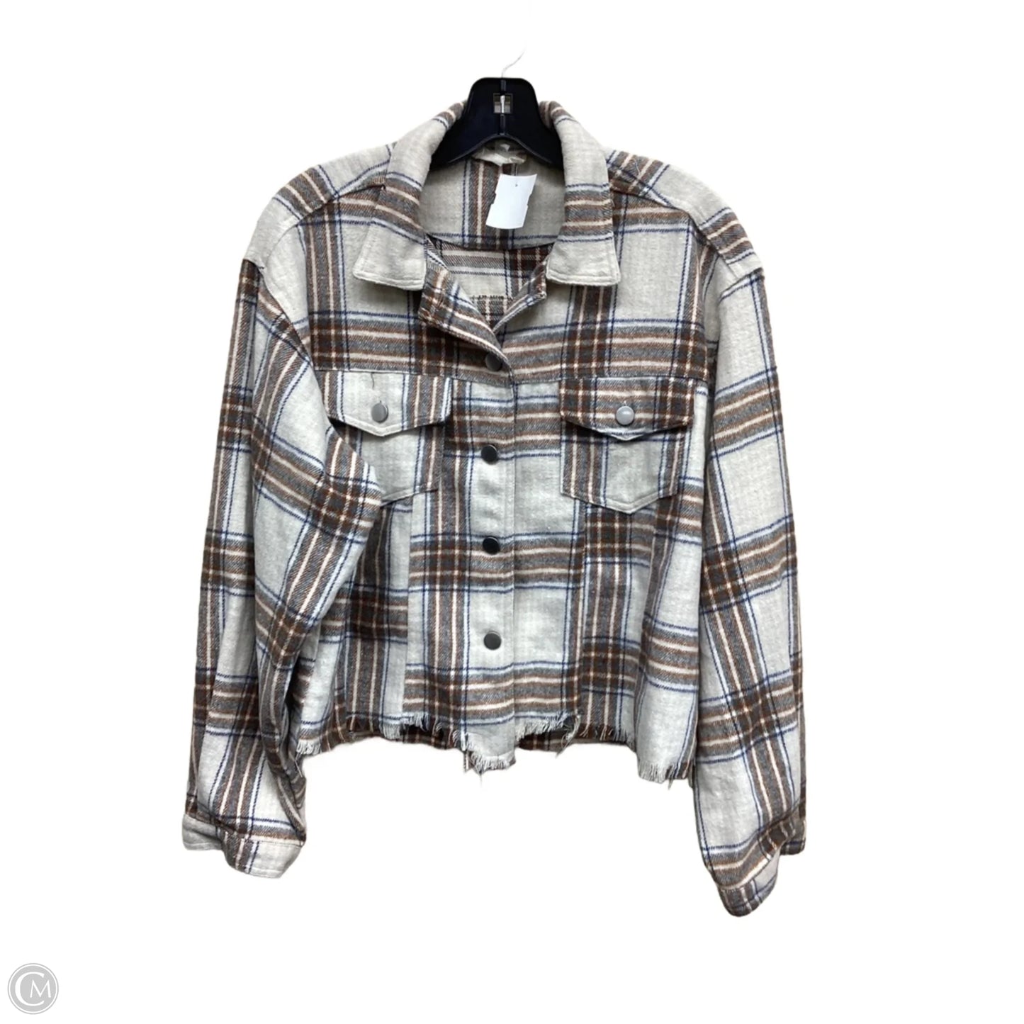 Jacket Shirt By Altard State In Plaid Pattern, Size: M