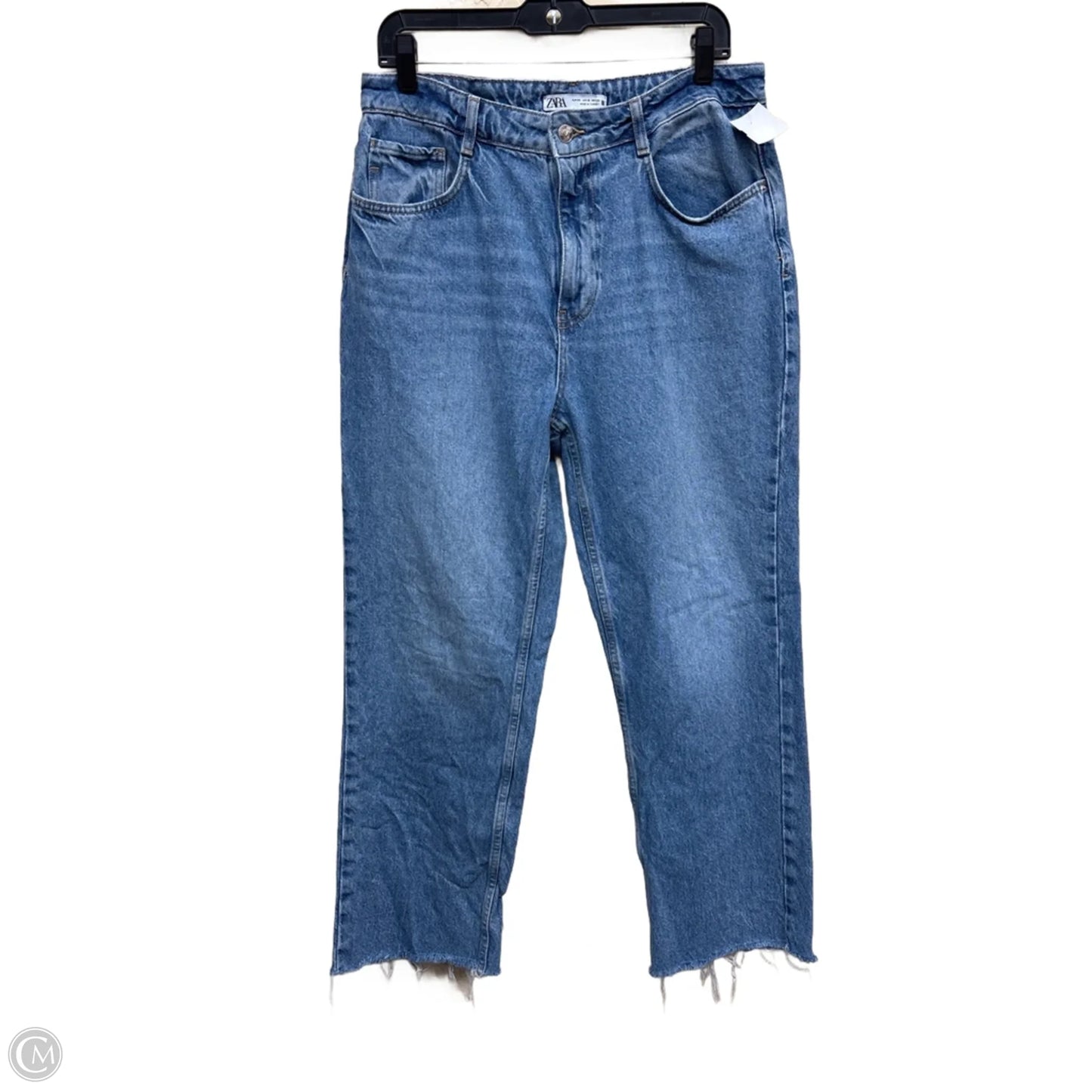 Jeans Straight By Zara In Blue Denim, Size: 10
