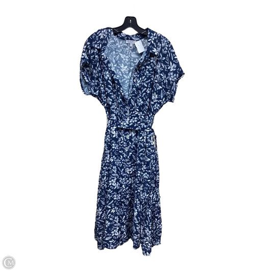 Dress Casual Maxi By Clothes Mentor In Blue & White, Size: L