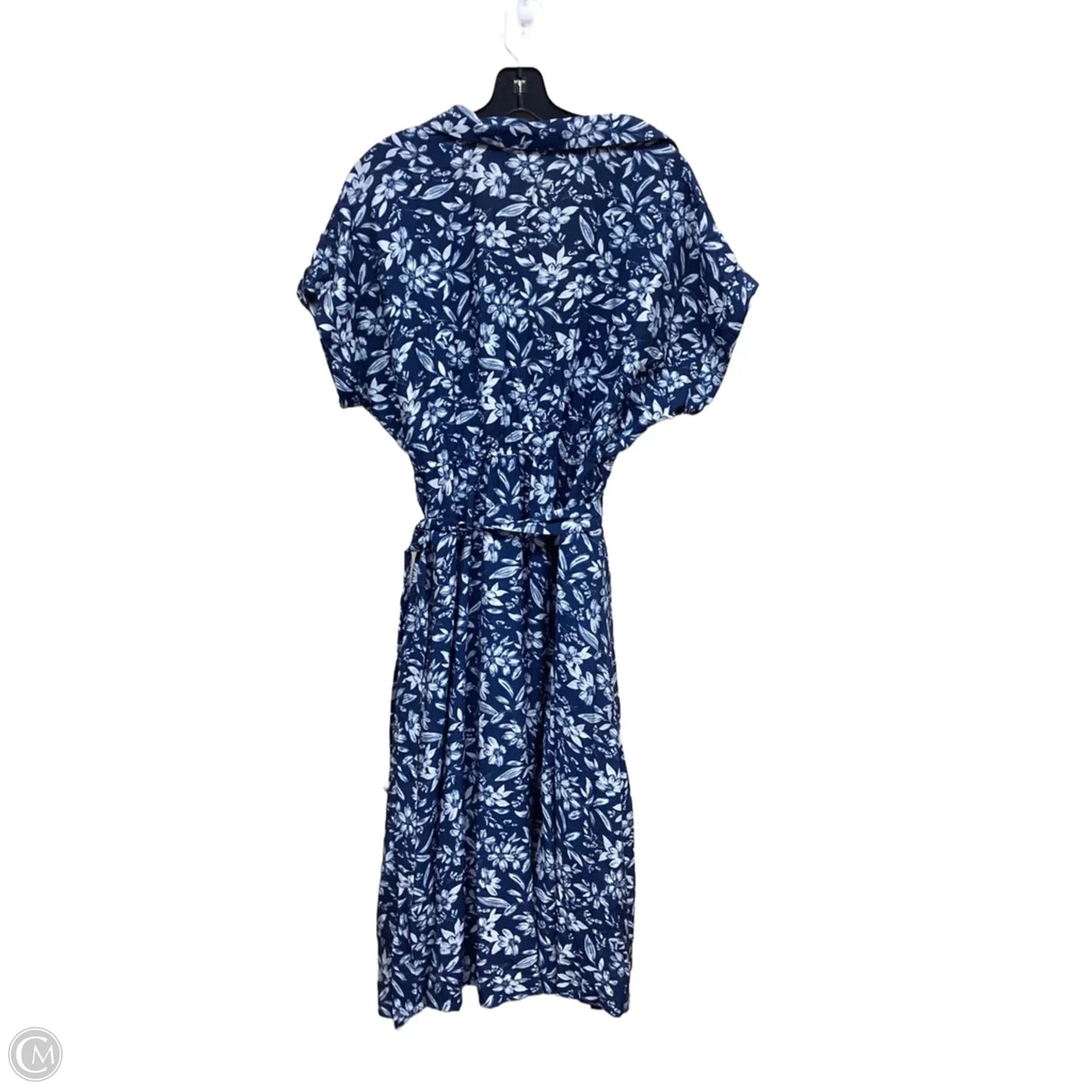 Dress Casual Maxi By Clothes Mentor In Blue & White, Size: L
