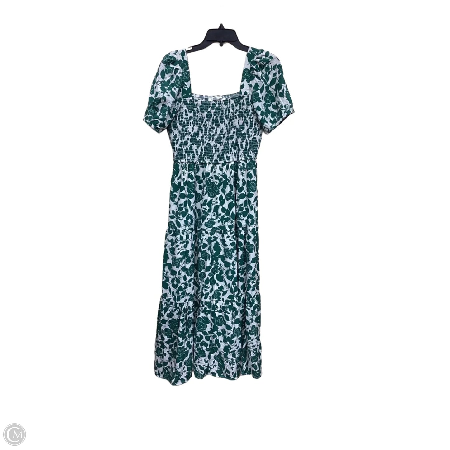 Dress Casual Maxi By Clothes Mentor In Green & White, Size: L