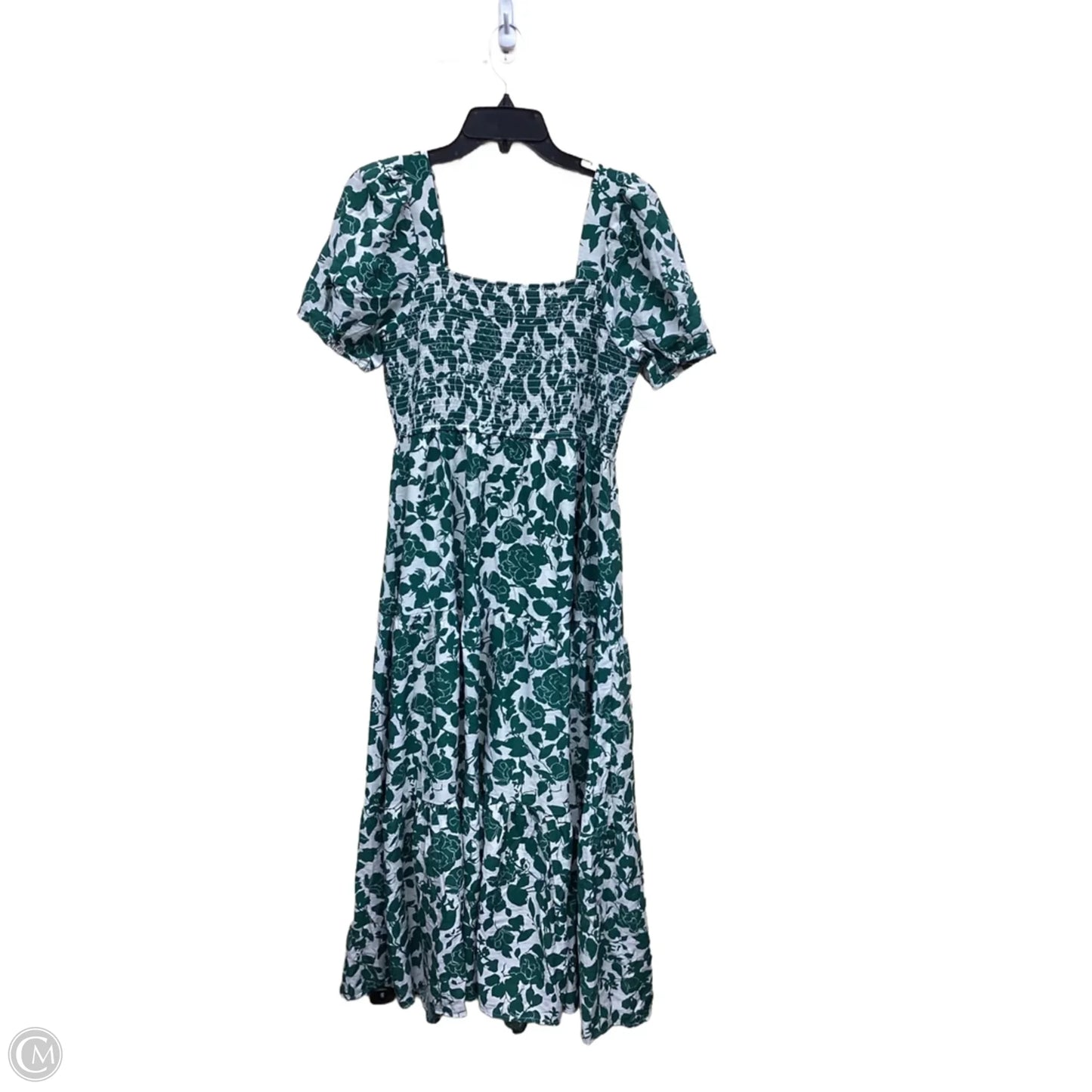 Dress Casual Maxi By Clothes Mentor In Green & White, Size: L