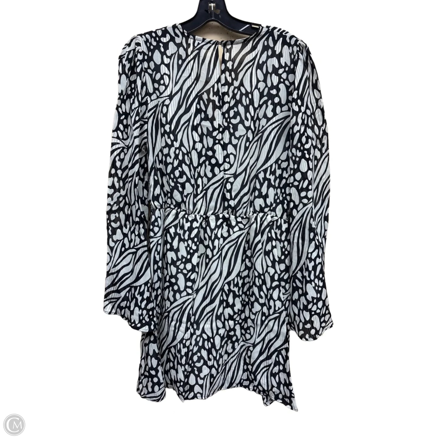 Dress Casual Midi By Top Shop In Black & Cream, Size: 6